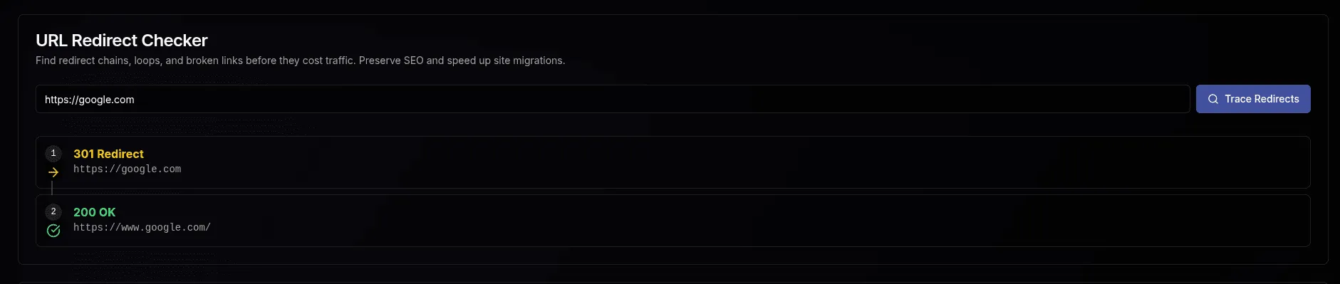 Free URL Redirect Checker & Link Tracer Tool Online