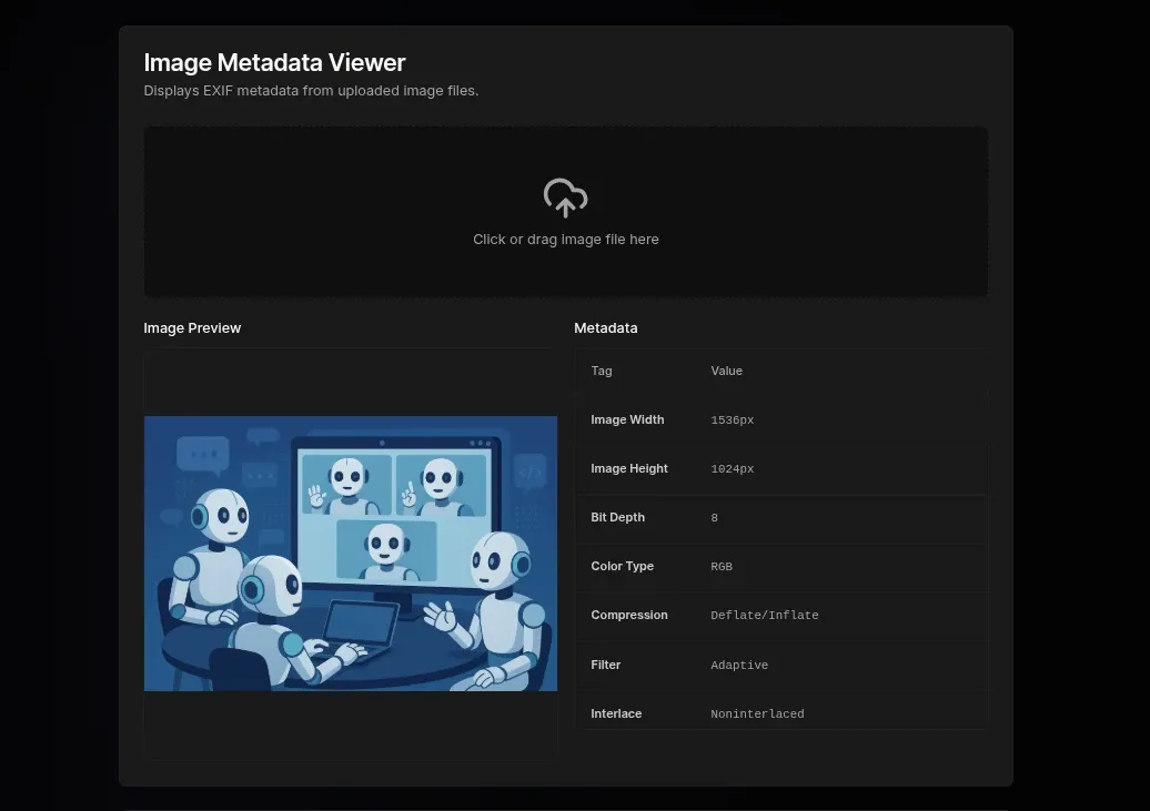Free Online Image Metadata Viewer - EXIF Data Tool