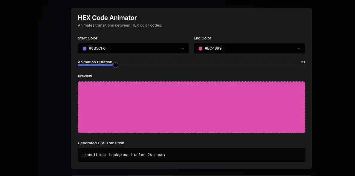 Hex Code Animator: Create Smooth Color Transitions Online
