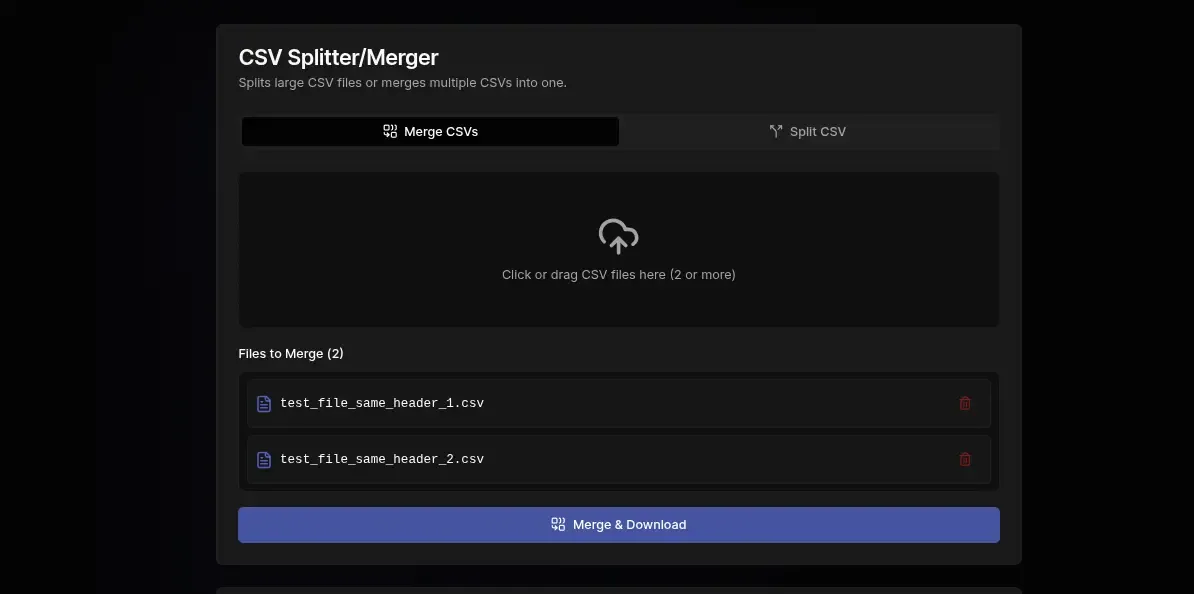CSV Splitter & Merger: Free Online Tool to Split & Combine Files