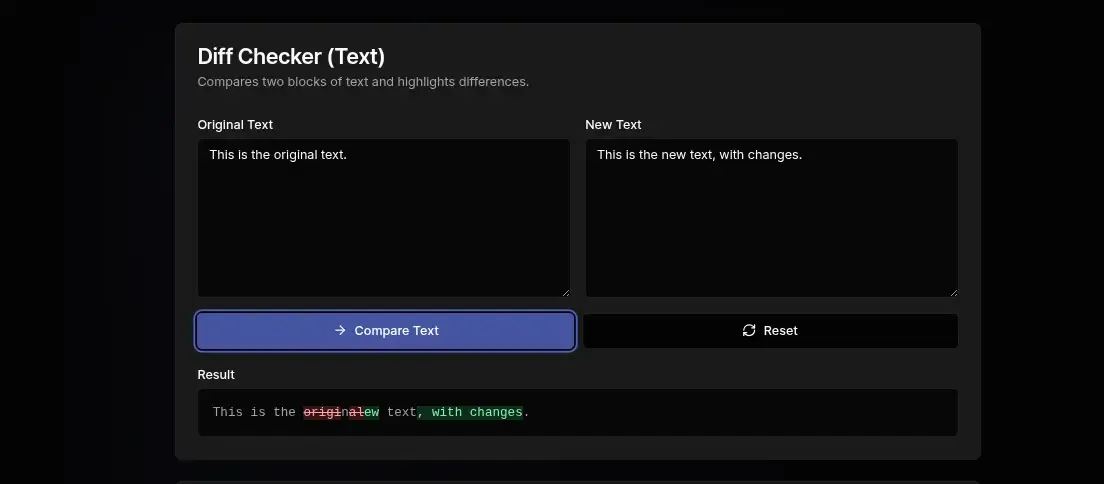 Free Text Diff Tool: Compare & Find Text Differences Online