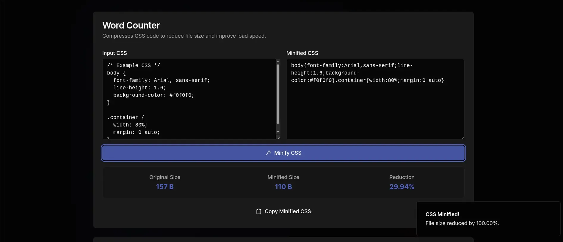 CSS Minifier Online Free - Optimize & Compress Your Styles