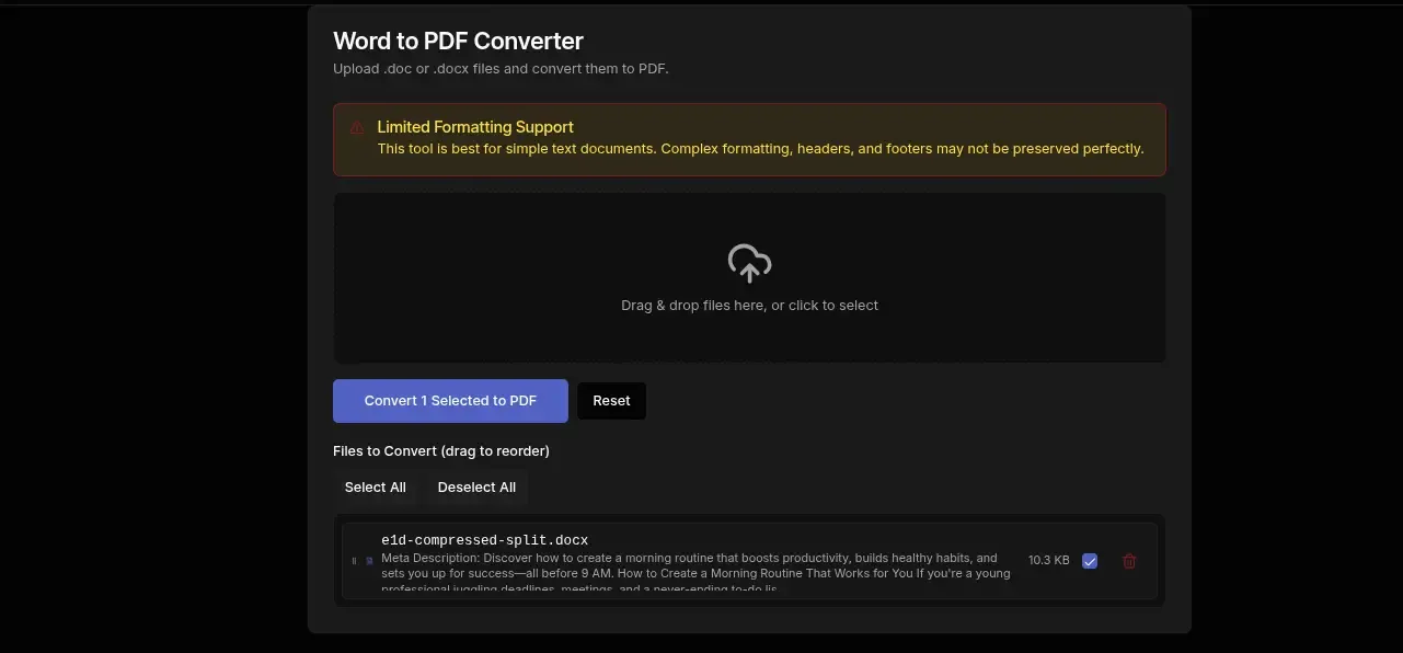 Free Online Word to PDF Converter – Convert Docx & Doc Files
