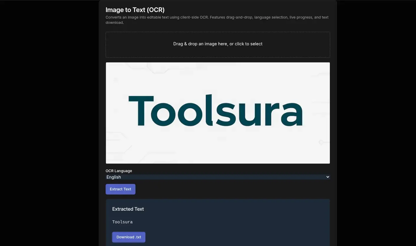 Free Image to Text OCR Online | Accurate Photo to Text - ToolSura
