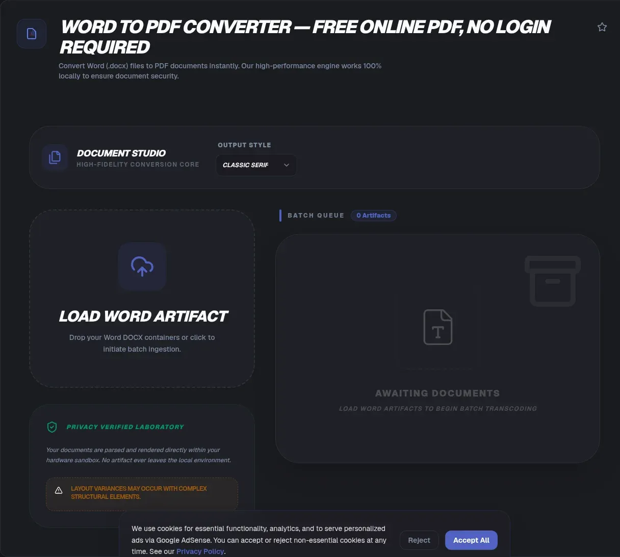 Word to PDF Converter Online - Free, No Upload Needed