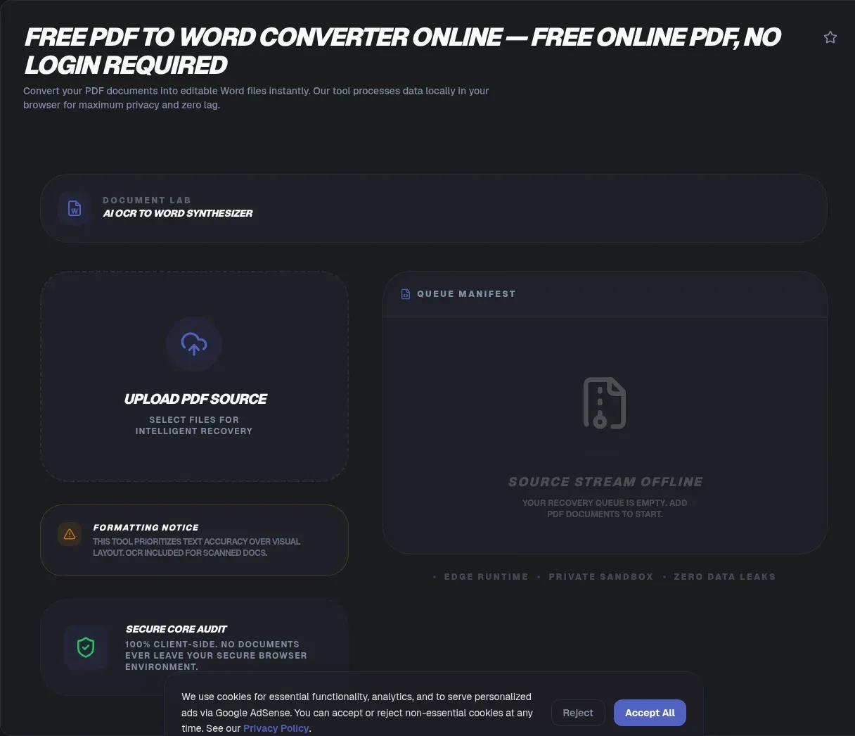 Free PDF to Word Converter Online - No Upload Needed