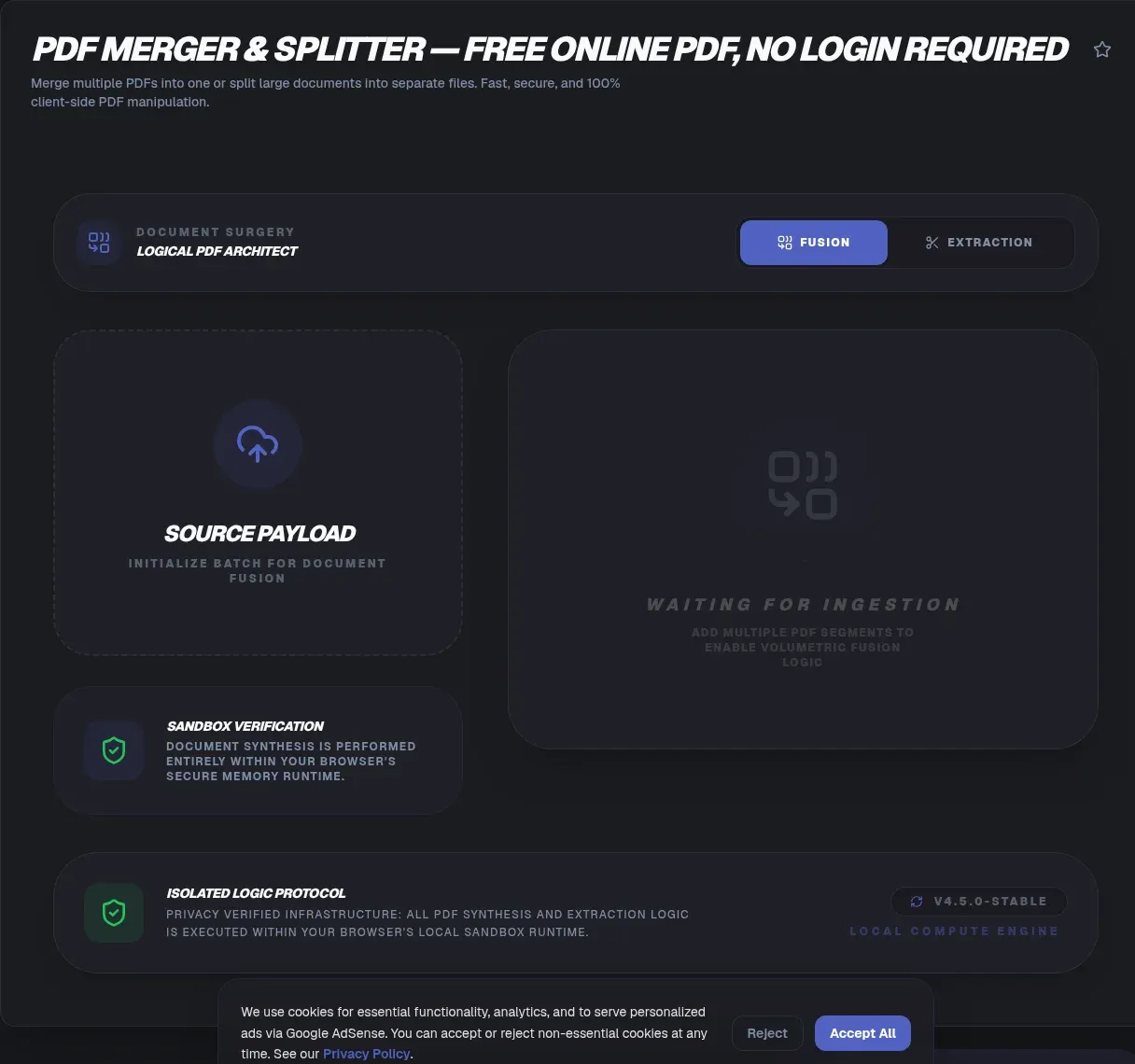 Free PDF Merger and Splitter Online - No Upload Needed