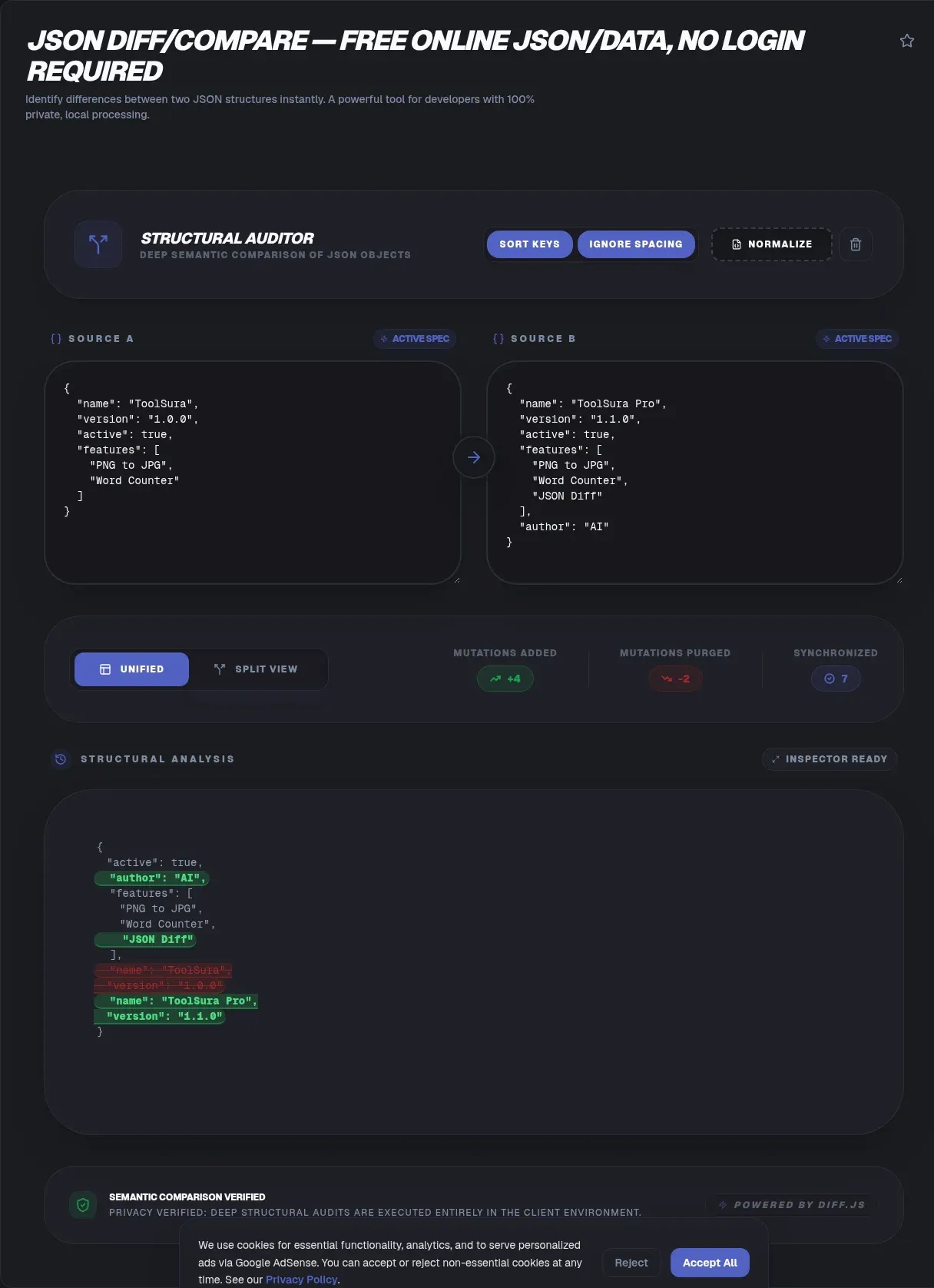 JSON Diff Compare Online: How It Works and Why Privacy Wins