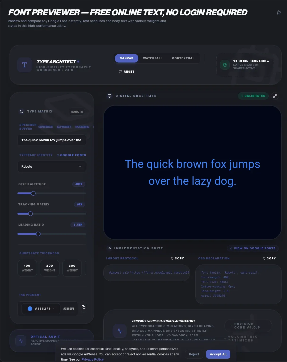 Google Fonts Previewer: Preview Fonts in Your Browser
