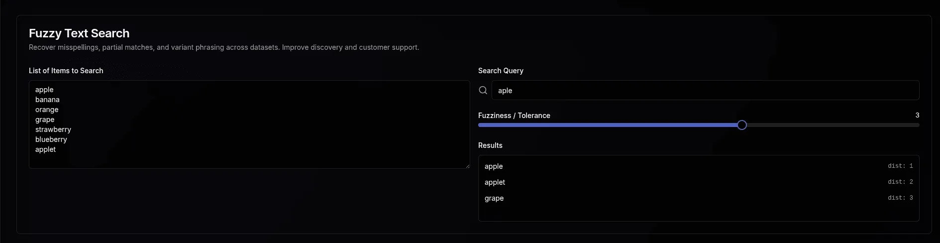 Free Fuzzy Text Search Online | Find Typos & Exact Matches