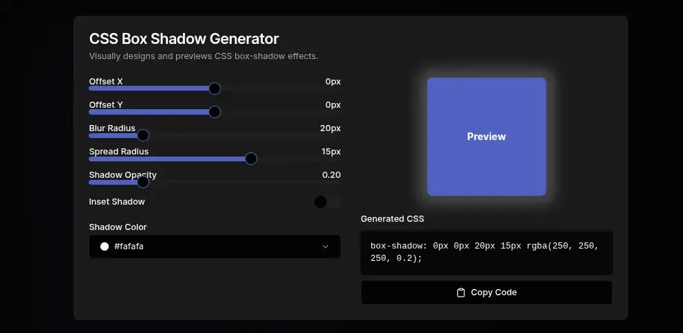 CSS Box Shadow Generator | Free Online CSS Shadow Creator