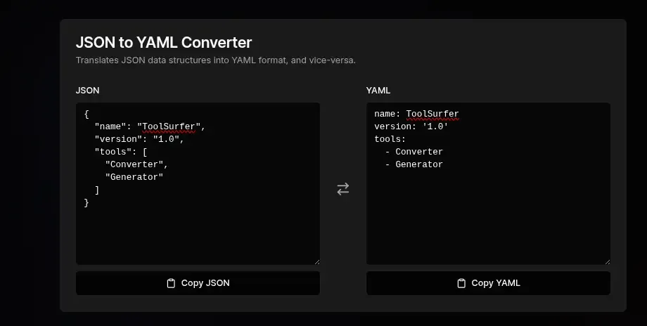 JSON to YAML Converter Online - Free & Fast Tool