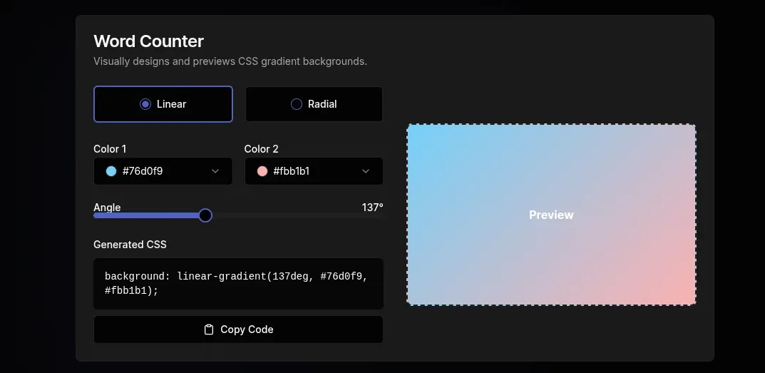 Free CSS Gradient Generator – Create Visual Gradients Online