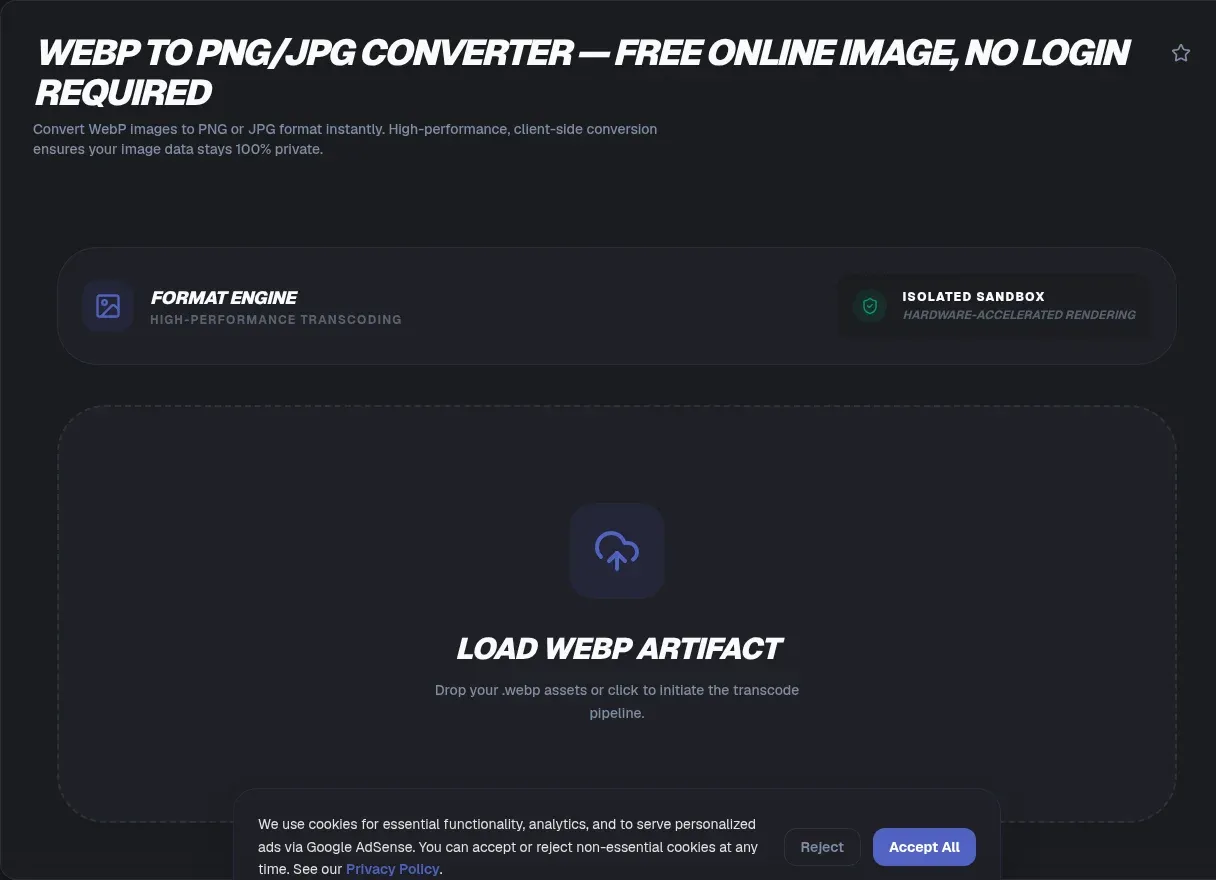 Free WebP to PNG/JPG Converter Online - No Upload