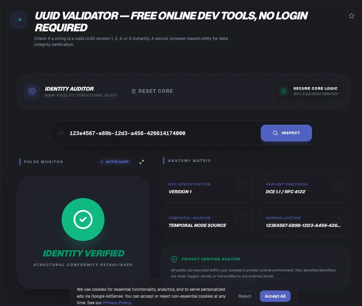 UUID Validator: Check Format, Version, and Variant Online