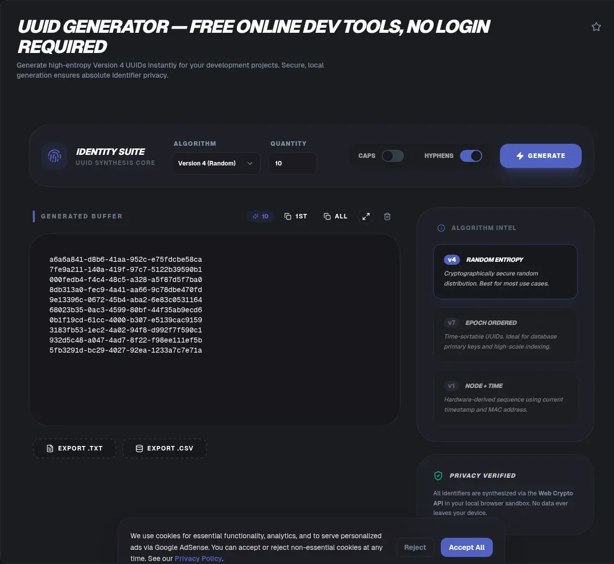 UUID Generator: Free Online UUID v4 Tool (No Sign-Up)