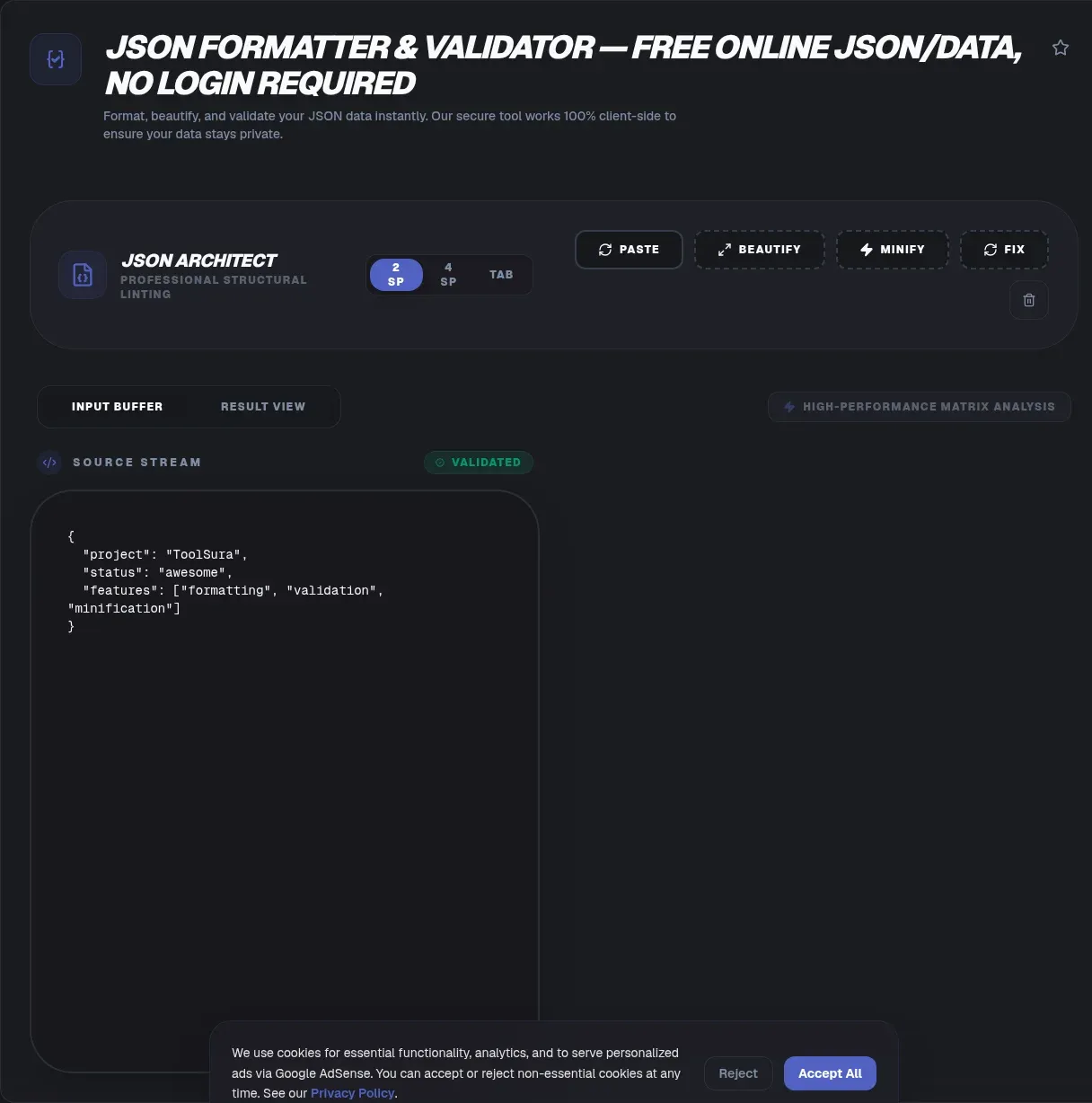Free JSON Formatter & Validator - Private, No Upload