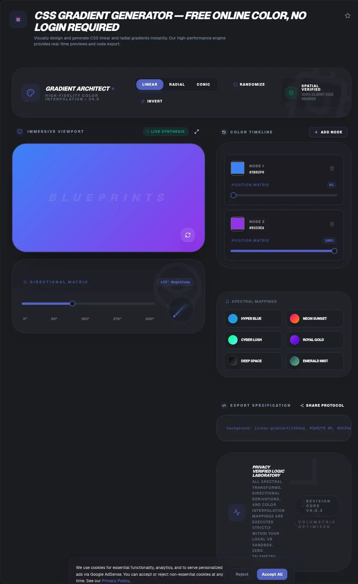 CSS Gradient Generator | Easy, Free & Fast Online | ToolSura